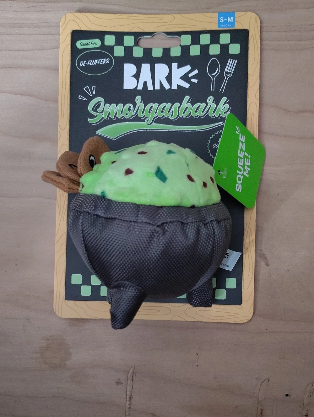 Bark Smorgasbark Plush Bowl Toy - Lime Green & Brown